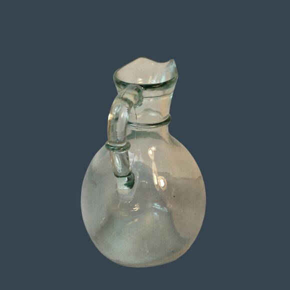 Vintage Clear Glass Oil  Vinegar Cruet Handle  Stopper Canadian Glass - Picture 7 of 11